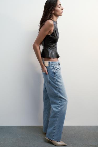 FAUX LEATHER TOP WITH BELT - Black by Zara - Image 2