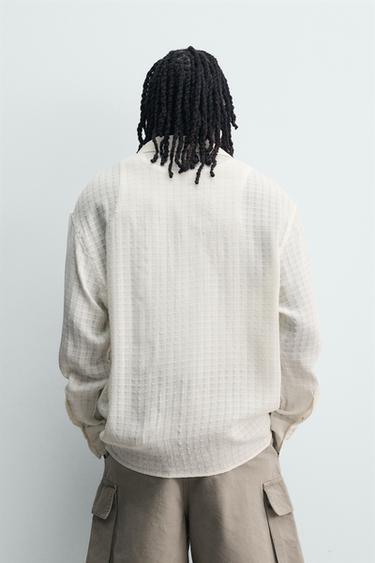 TEXTURED FLOWING JACQUARD SHIRT - White by Zara - Image 2