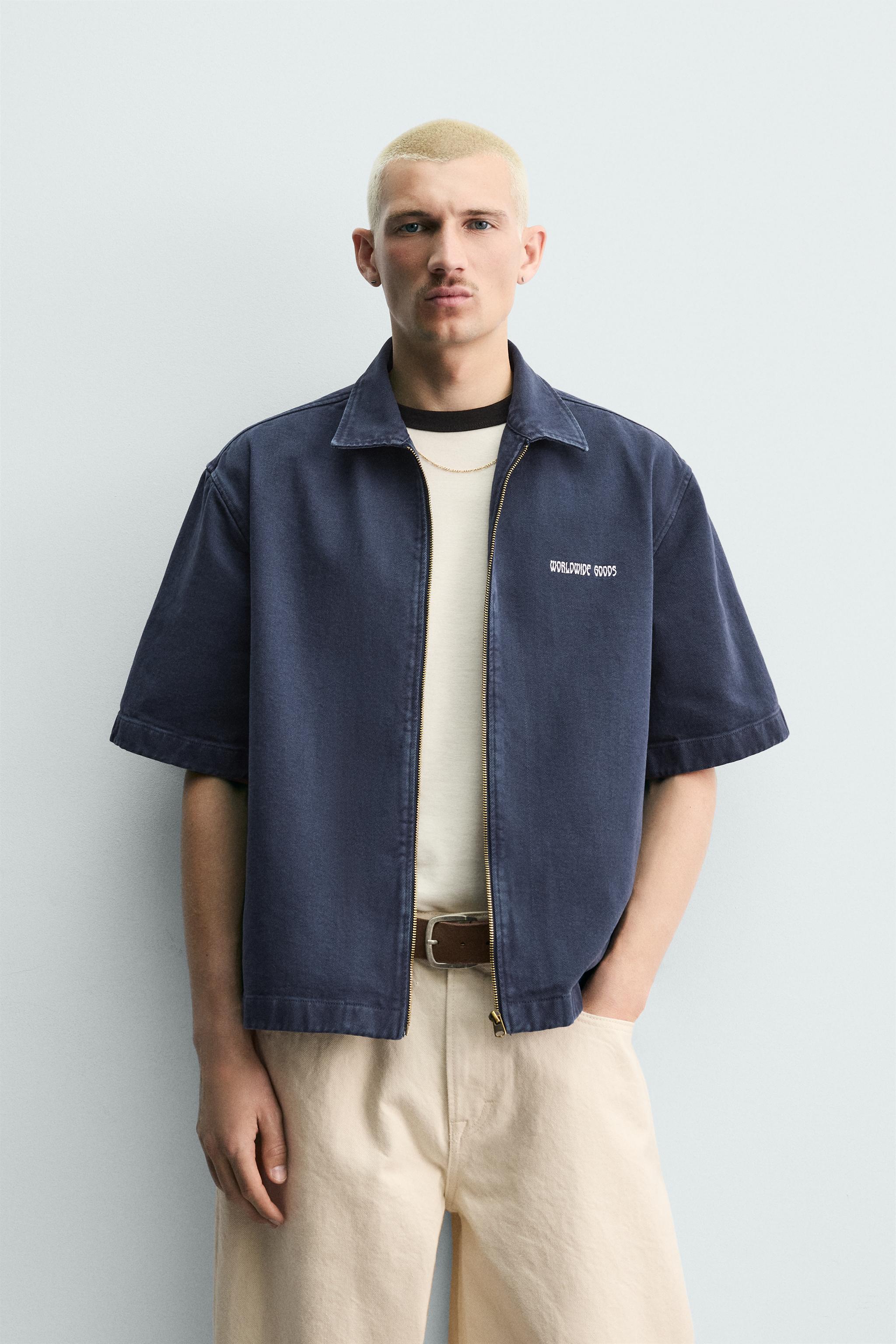 RELAXED FIT ZIP OVERSHIRT