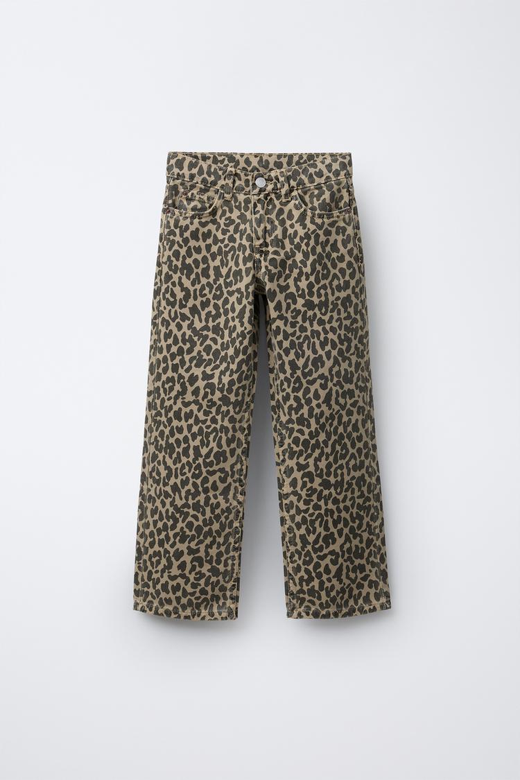 ANIMAL PRINT STRAIGHT JEANS Leopard ZARA Australia