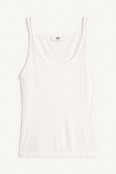 LIMITED EDITION STRAPPY TOP - Light beige by Zara