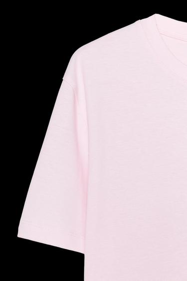 CAMISETA BÁSICA ALGODÓN - Rosa de Zara