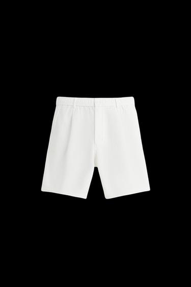 BERMUDA REGULAR FIT ESTRUCTURA - Blanco de Zara - Imagen 0