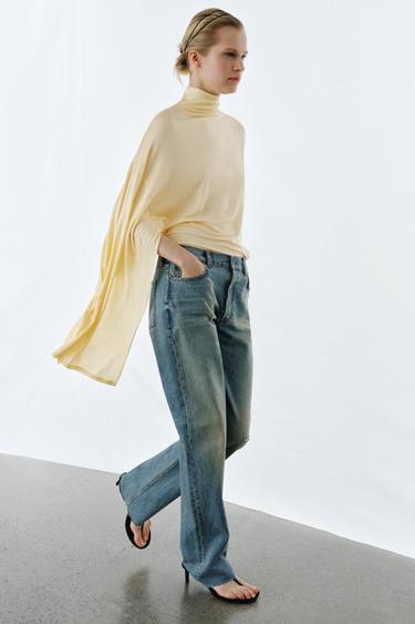 JEANS ZW SLIM TIRO MEDIO - أزرق وسط by Zara