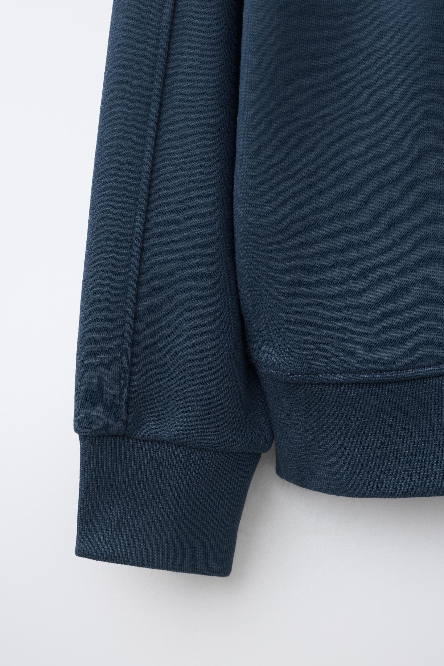 Детский комплект Zara Text Interlock Hoodie and Pants Set, цвет: Синий — фото 8