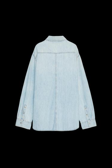 TRF LONG DENIM SHIRT - Light blue by Zara