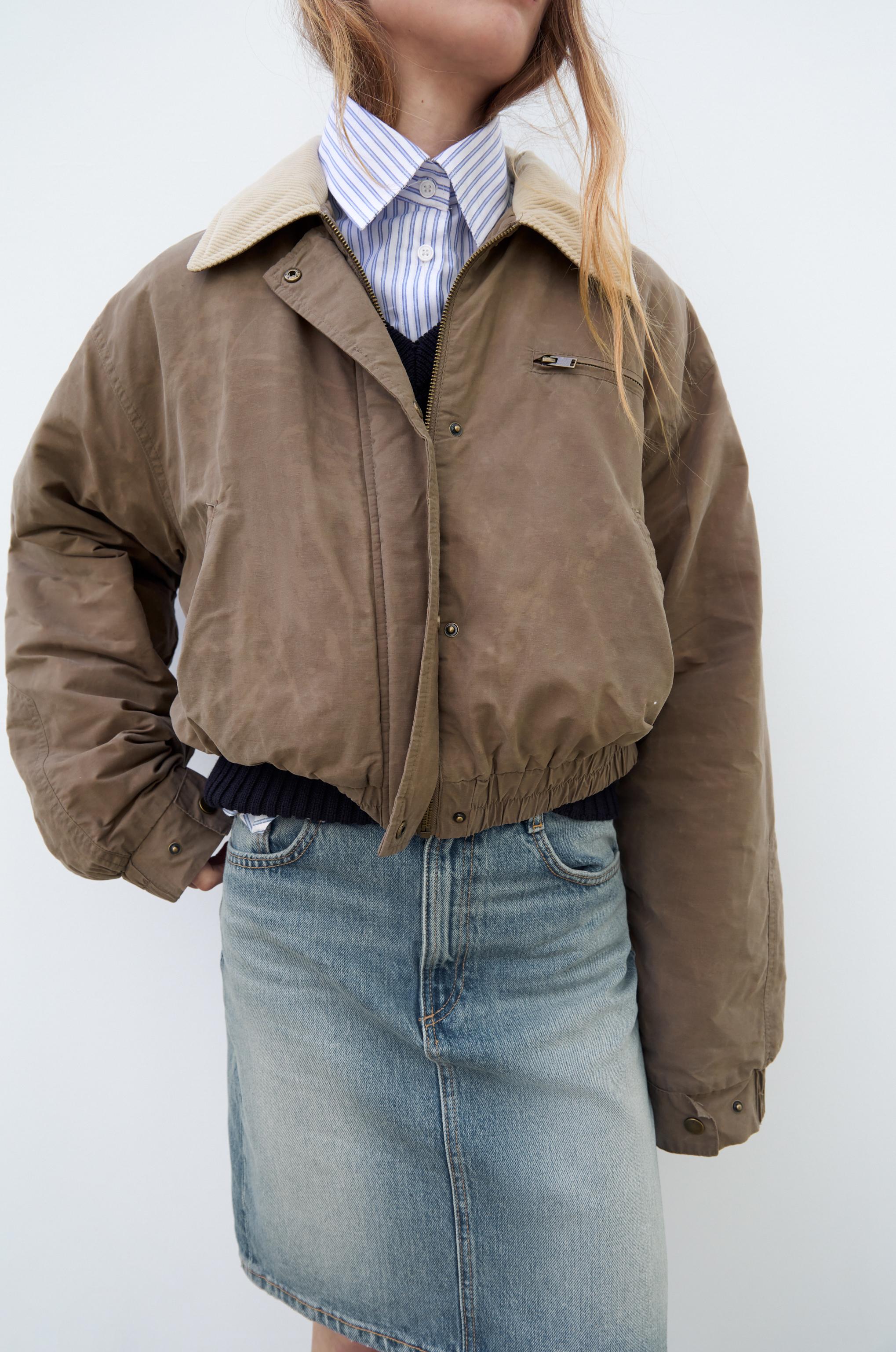 Zara brown corduroy store jacket