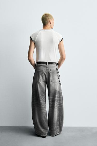 JEAN BALLOON FIT COUTURE RETOURNÉE - Gris de Zara - Image 2