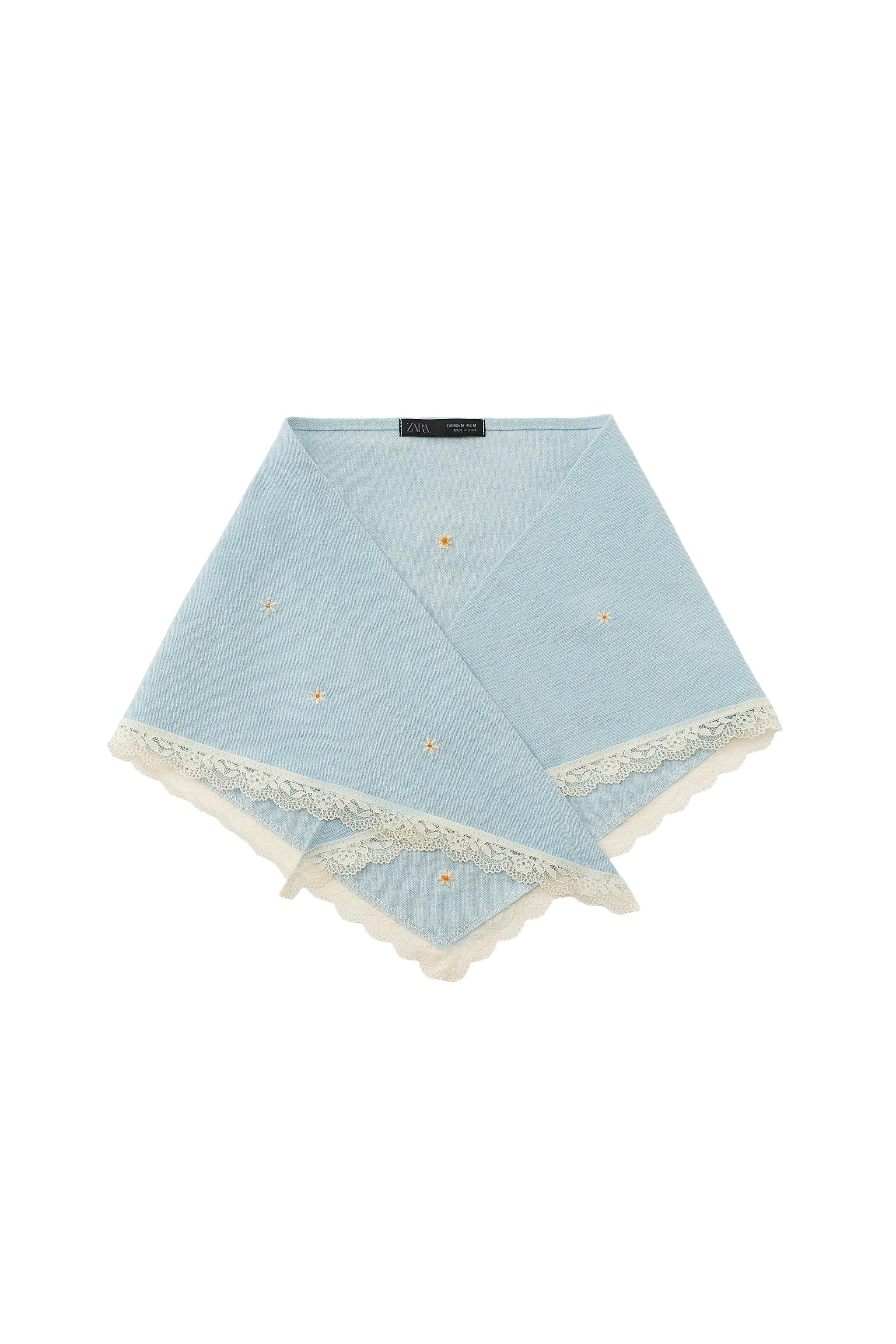 PAÑUELO BANDANA BORDADOS FLORES