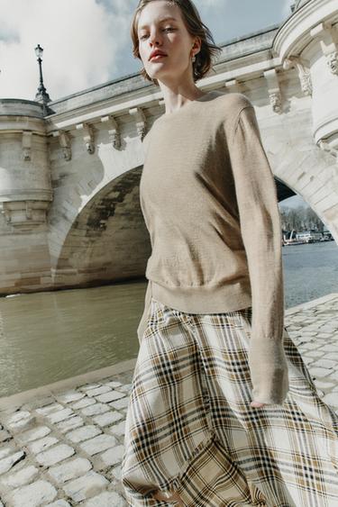 SUÉTER 100% CASHMERE EXTRAFINO - Bege da Zara