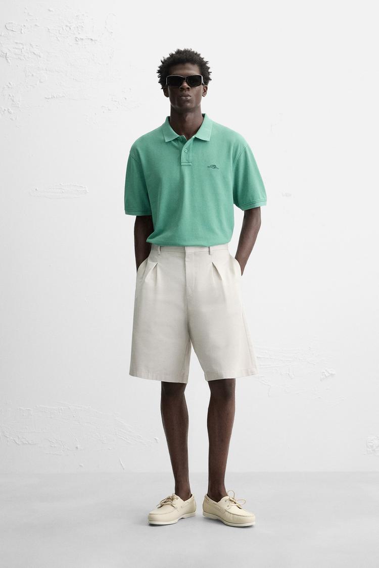 WASHED PIQUÉ POLO SHIRT - Main Image