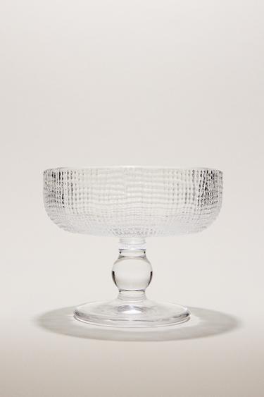GLASS DESSERT CUP WITH RAISED DESIGN - Transparent by Zara