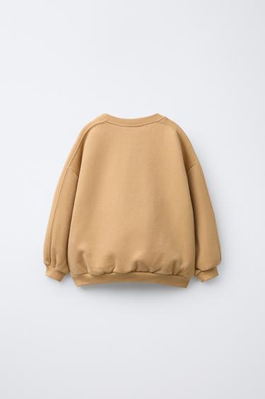 SWEAT À PIÈCES APPLIQUÉES - Marron clair de Zara - Image 1