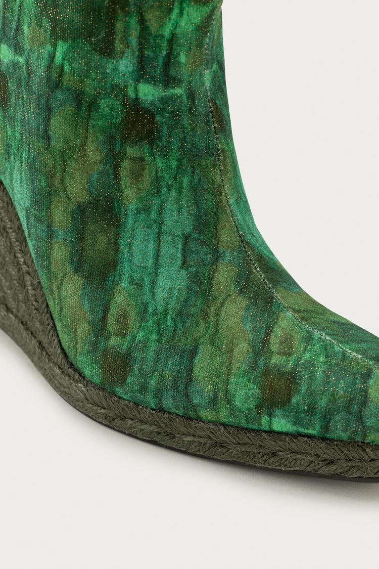 BOTAS DE CUÑA CON ESTAMPADO MARISA BERENSON X ZARA 6