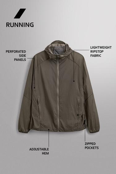 RUNNING WINDBREAKER JACKET - Grey by Zara - Image 7