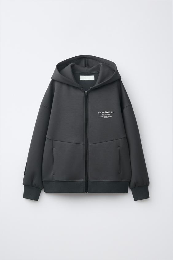 CHAQUETA CAPUCHA SPORTY - Gris antracita de Zara - Imagen 0