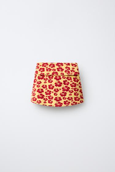 JUPE-SHORT IMPRIMÉ HIBISCUS - ÉCRU de Zara - Image 1