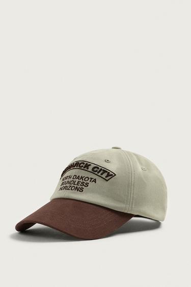 EMBROIDERED SLOGAN CAP - Beige by Zara