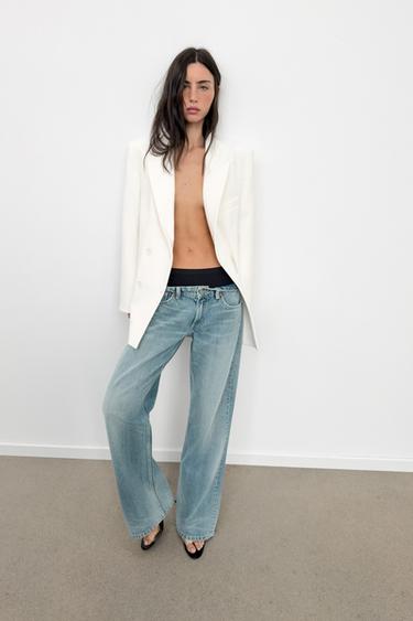 ДВУБОРТНЫЙ БЛЕЙЗЕР ОВЕРСАЙЗ — ЖЕЛТОВАТО-БЕЛЫЙ от Zara