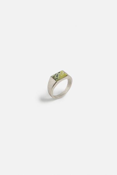 SIGNET RING WITH STONE - Silver by Zara - Image 1