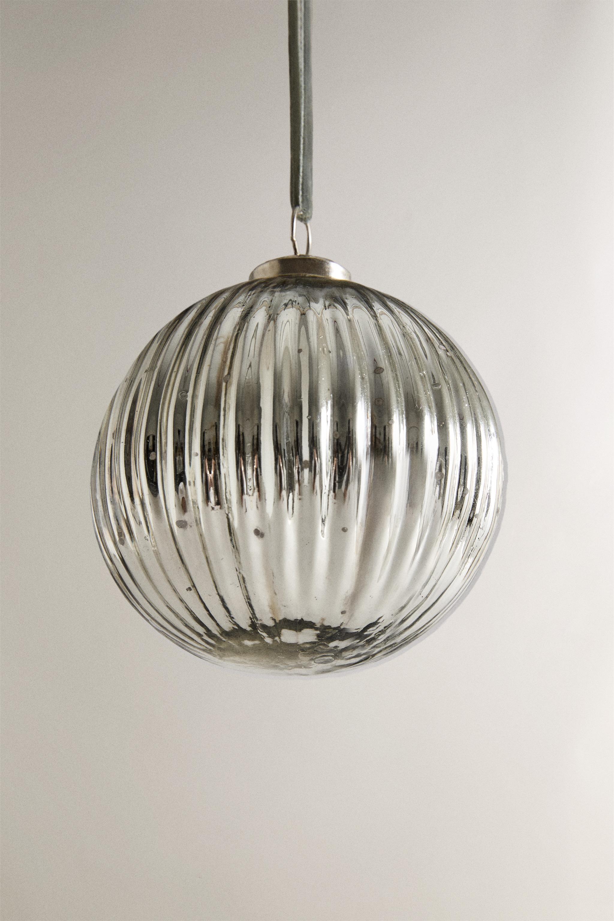 STRIPED BALL CHRISTMAS TREE ORNAMENT