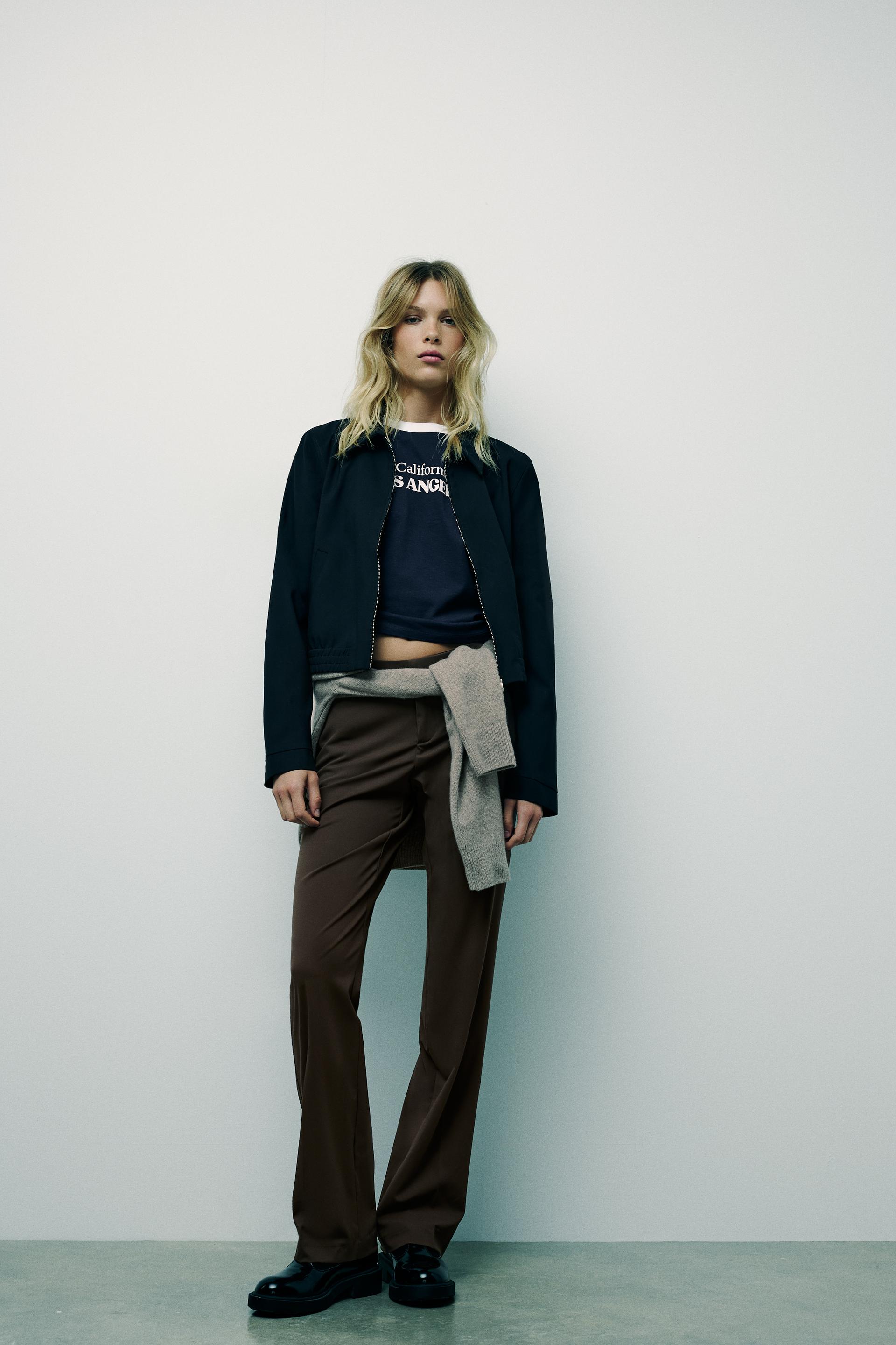 LOW-RISE PANTS - Dark brown | ZARA United States