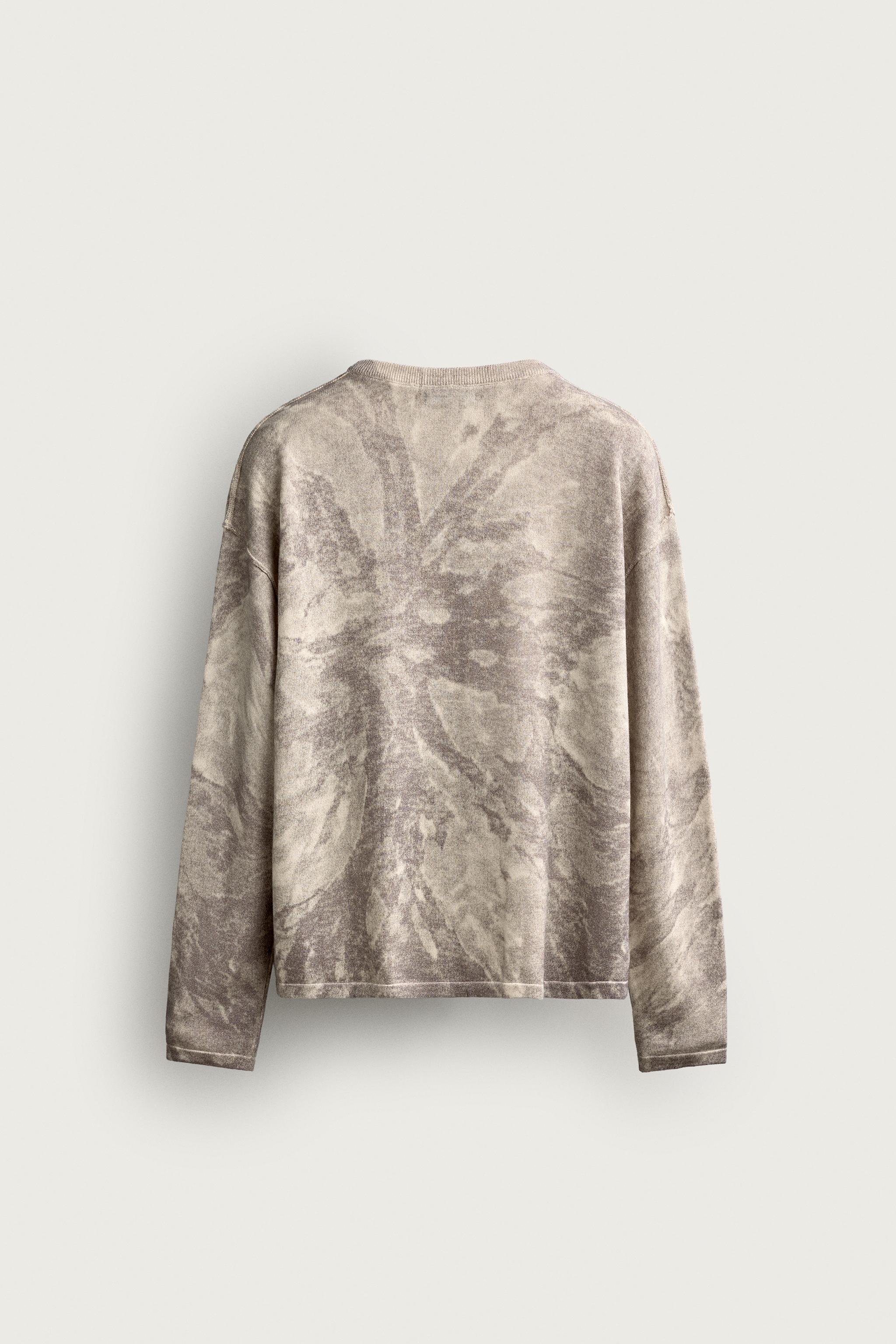 Zara SOYUT DESENLİ RELAXED FIT KAZAK görsel 8