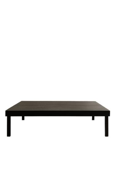 TABLE BASSE BOIS ET CUIR - Noir de Zara