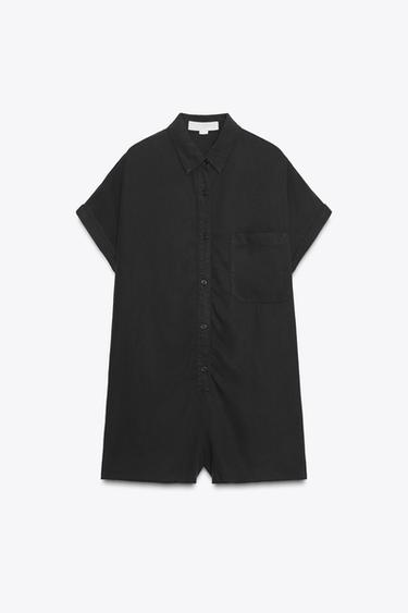 FLOWING JUMPSUIT WITH POCKETS - Black by Zara - Image 2