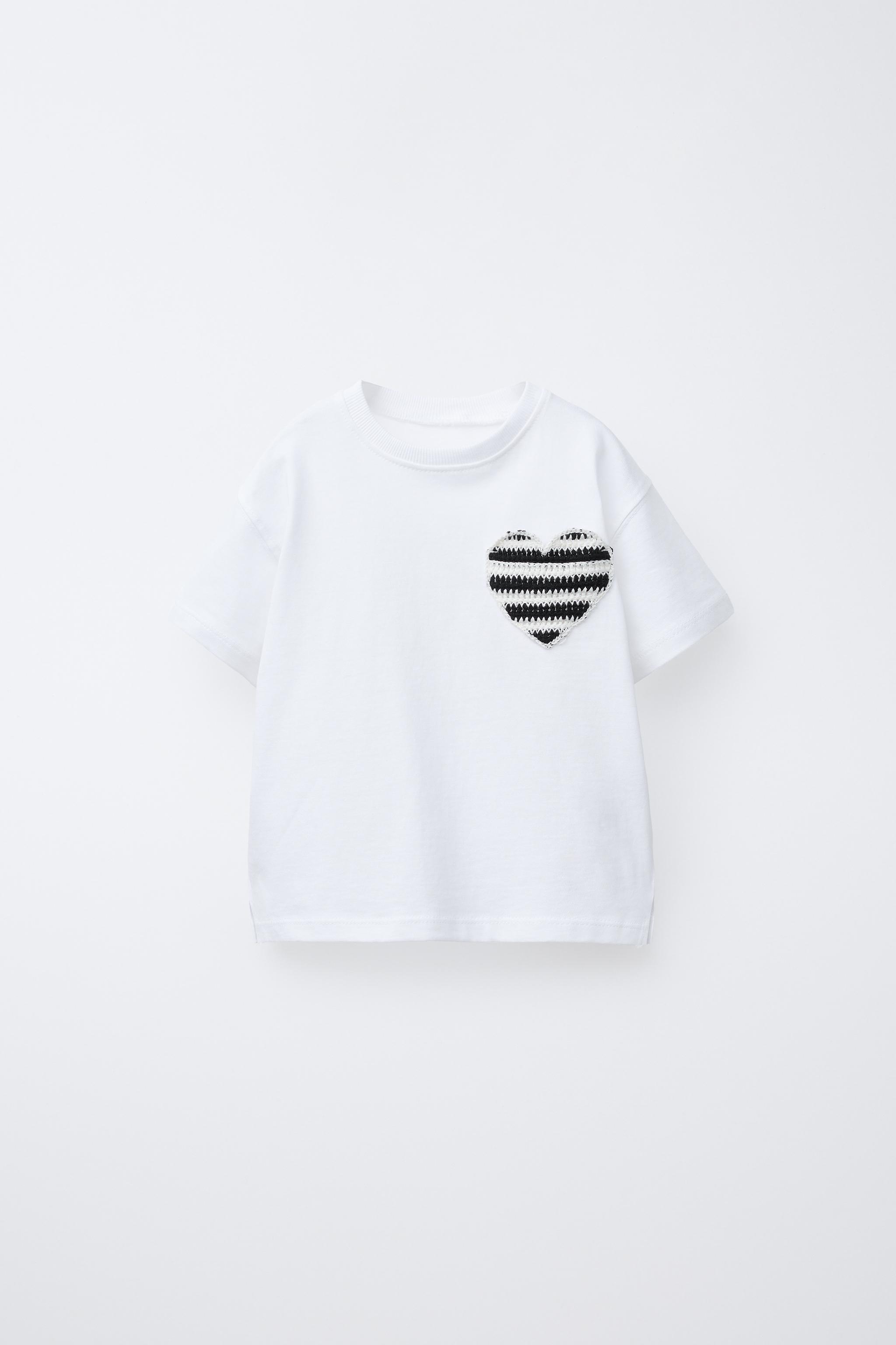 Tシャツ・カットソー HEART CROP T-SHIRT HEART PRINT T-SHIRT - Pink | ZARA United States