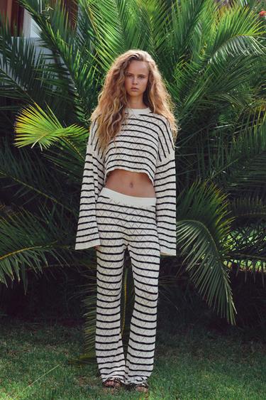 PANTALON CROCHET RAYURES - rayures de Zara - Image 0