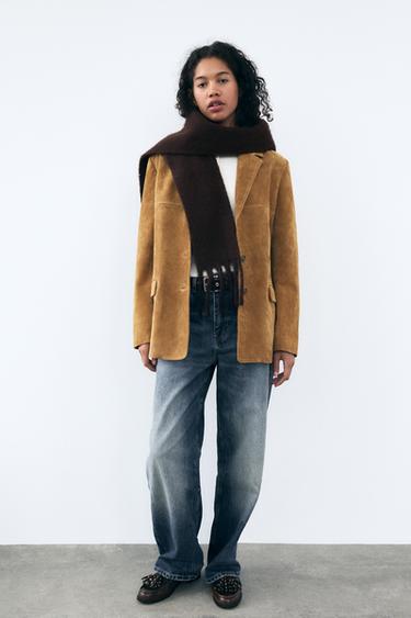 FRINGED SCARF - Dark brown by Zara - Image 0
