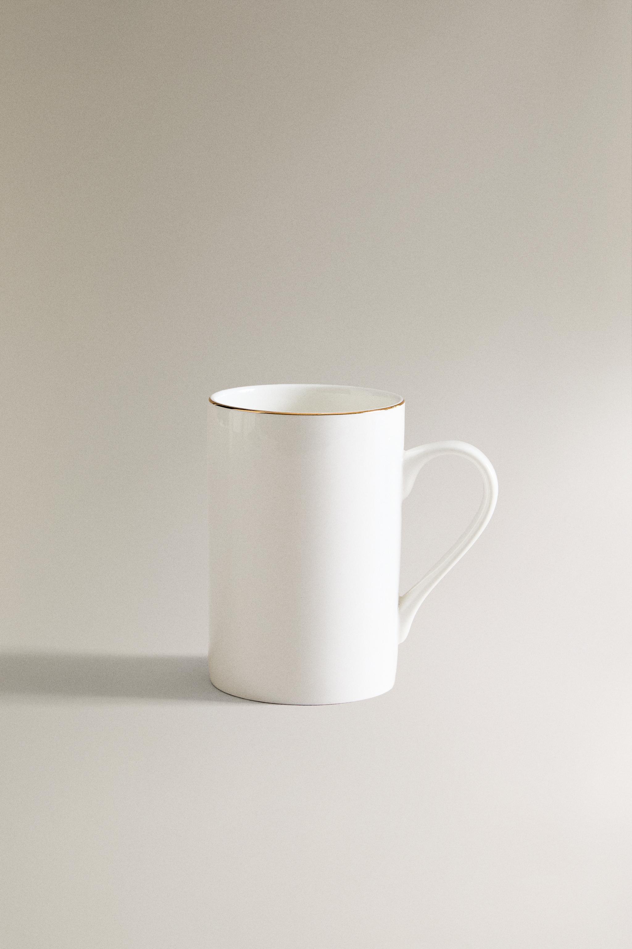 RIMMED BONE CHINA MUG — Gold