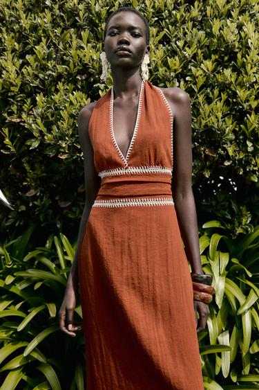 ROBE MI-LONGUE BRODÉE - Terracota de Zara - Image 2