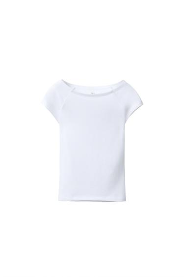 Zara PLAIN T-SHIRT WITH MODAL - White - Image 0