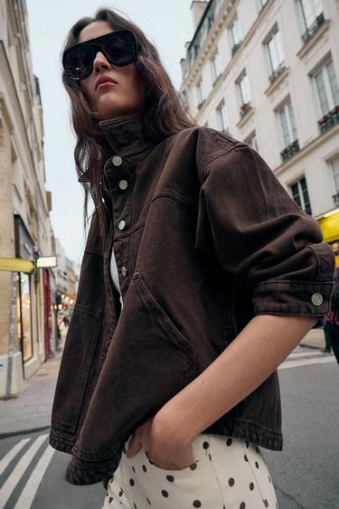 BLOUSON Z1975 EN DENIM - Marron de Zara - Image 3