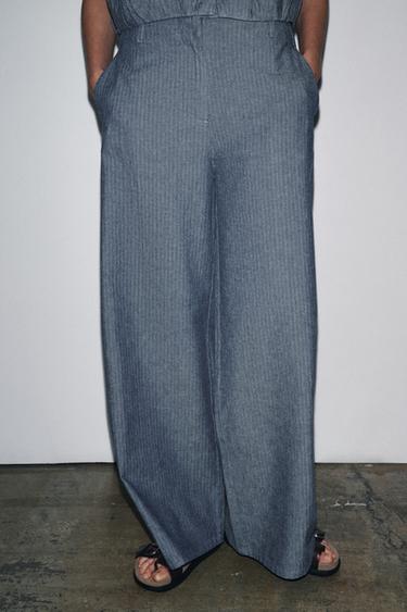 ZW COLLECTION RELAXED TROUSERS - Blue by Zara - Image 1