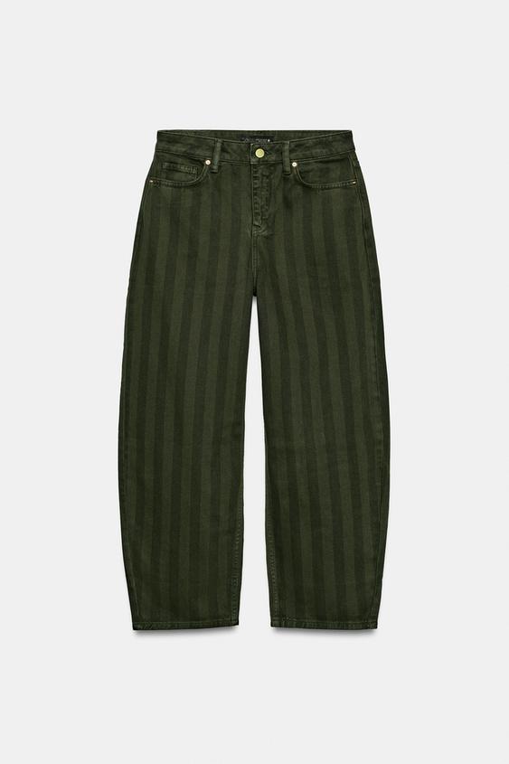 STRAIGHT MID-WAIST JEANS - striped by Zara - Image 0
