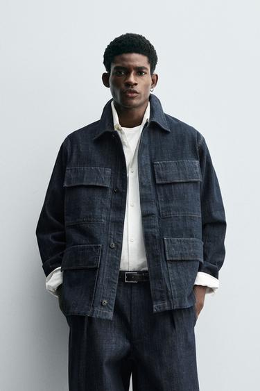 CHAQUETA DENIM RELAXED FIT BOLSILLOS - Índigo de Zara
