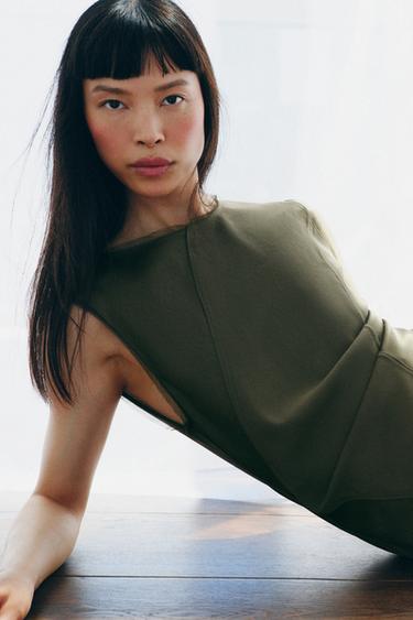 ZW COLLECTION DRESS - Khaki by Zara
