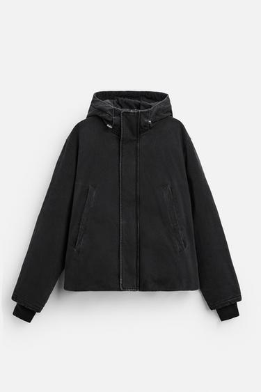 PADDED DENIM JACKET - Black by Zara