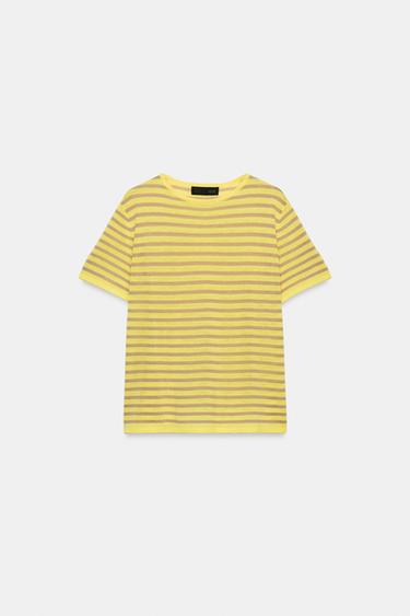 STRIPED KNIT TOP - Yellow by Zara - Image 5