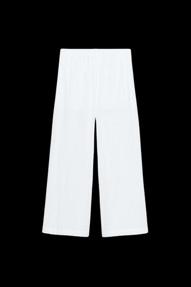 CULOTTE MIT LOCHSTICKEREI - Weiß von Zara