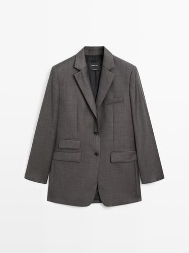 Zara 100% wool suit blazer - Black gold