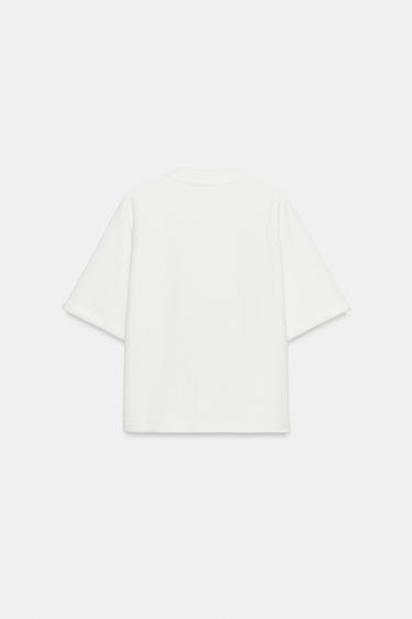 SHORT SLEEVE SWEATSHIRT - Oyster-white by Zara - Image 6
