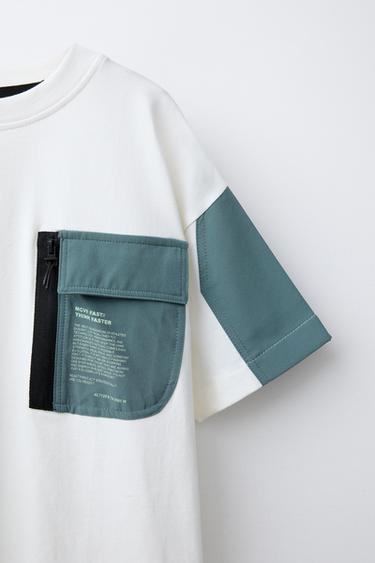 T-SHIRT SPORT À POCHE - Blanc de Zara - Image 2