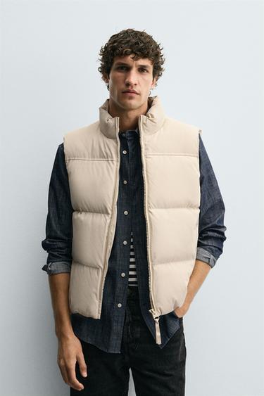 REGULAR FIT PADDED GILET - camel by Zara