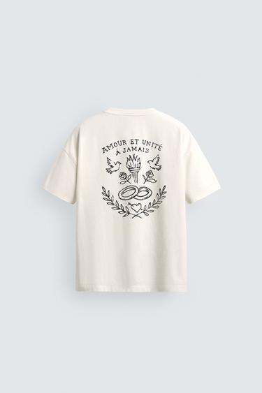 SLOGAN PRINT T-SHIRT - White by Zara - Image 7