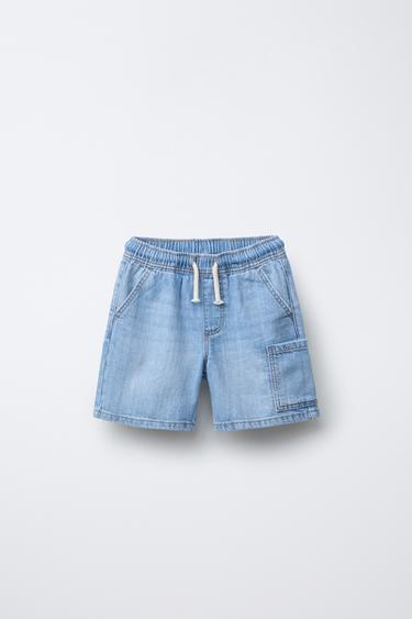 BERMUDA EN DENIM FLUIDE - Bleu clair de Zara