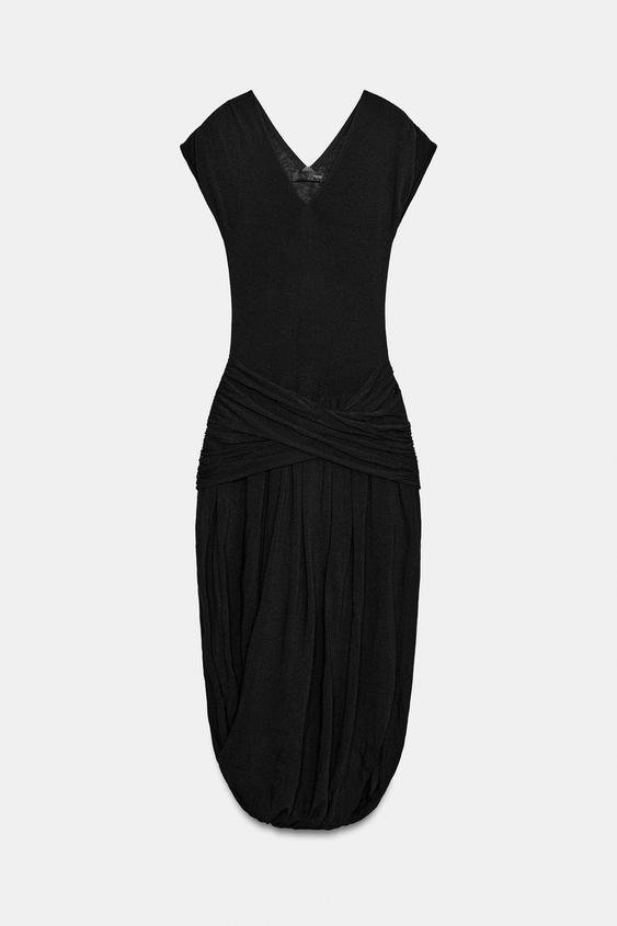 VESTIDO MIDI FAJÍN - Negro de Zara - Imagen 0